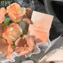 Florist birthday card flower bouquet bouquet greeting card logo small card maintenance tag handwritten blessing message tag