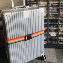 Rainbow Suitcase Strap Tie Rod suitcase Lined Rainbow Bundle With Explosion-proof Reinforced Consignment Rainbow Strap