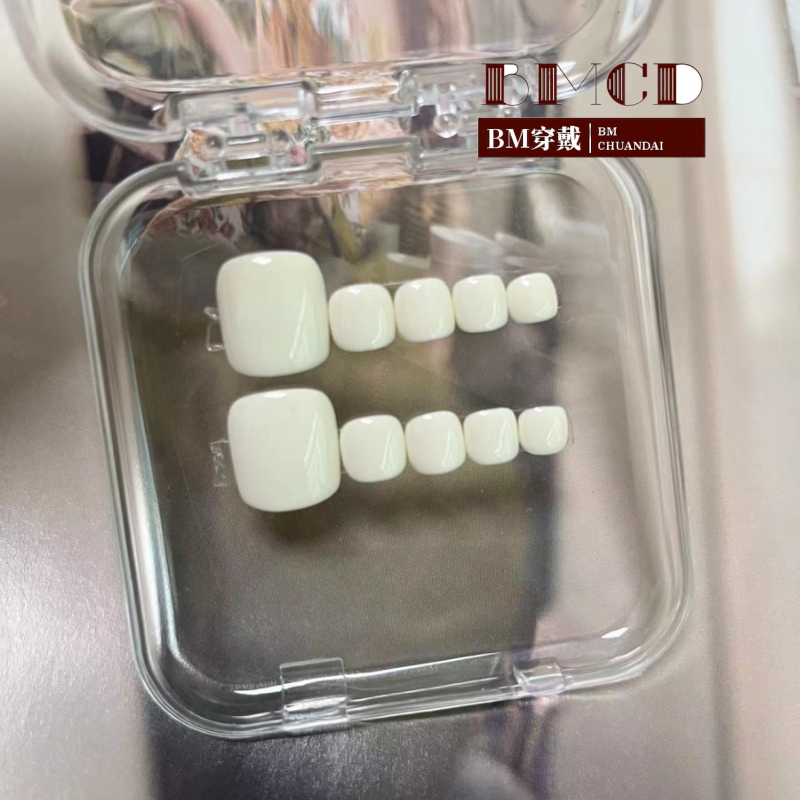 Handmade Toenail Patches, Finished Product, Solid Color, High-End Feel, Brightening Toenails, Waterproof Nail Patches, Removable Wearable Toenails