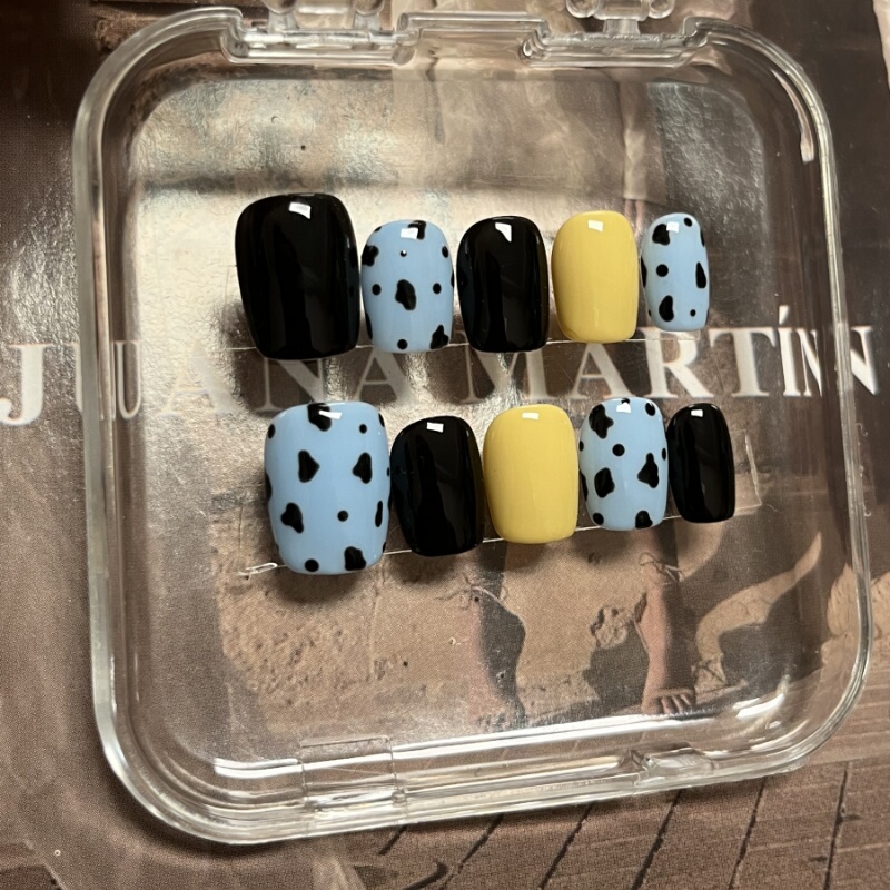 Handmade Wearable Cute Short Nail Patches ins Nails Handmade Student Cow Print Leopard Print