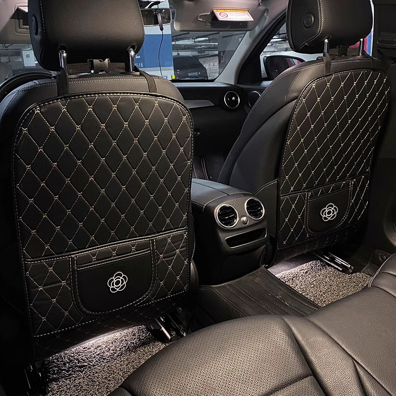 汽车后座椅背防踢垫网红彩钻一对装收纳后排椅背天鹅防磨垫通用女，让旅途更加温馨舒适✨