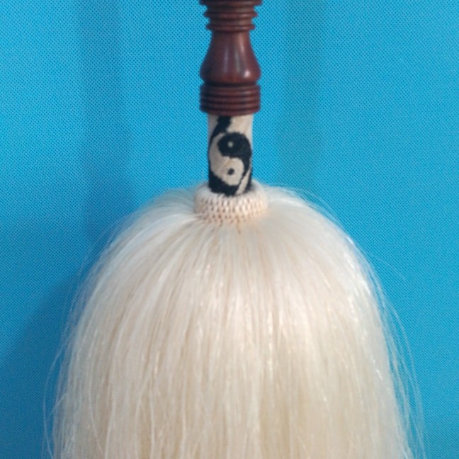 Yin-Yang Fish Pattern Four Liang Hair Real Ponytail Tai Chi Whisk Mosquito Fly Whisk Floating Dust Fushen