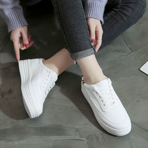 Универсальная белая обувь, повседневная обувь на платформе для отдыха, туфли, коллекция 2021, в корейском стиле