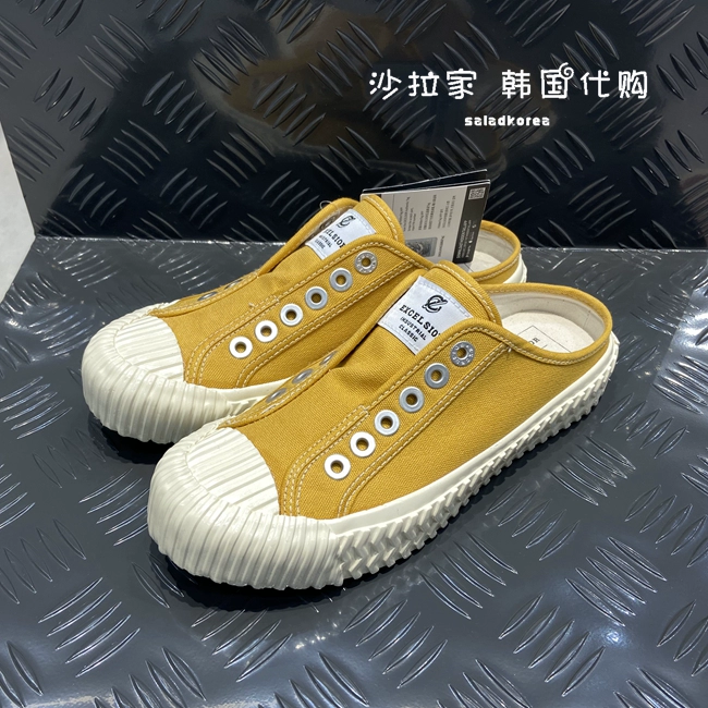 Hàn Quốc EXCELSIOR ren giản dị cắt thấp nam và nữ nhiều màu Okayama lưu hóa trắng bánh quy giày vải dép - Dép / giày thường