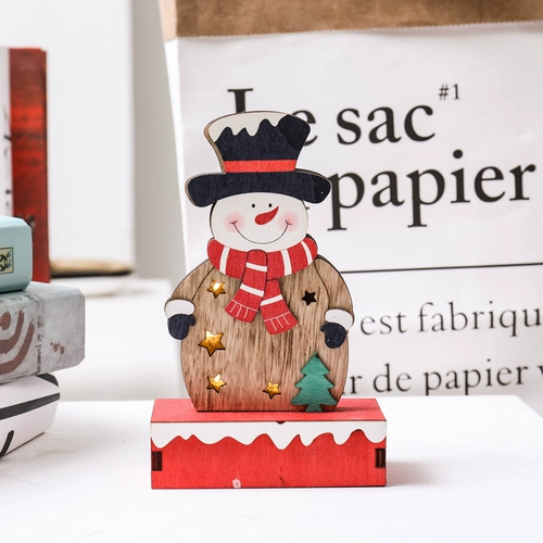 Рождественские украшения рождественские легкие настольные настольные декоративные ветераны снеговик