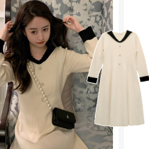 Pregnant women autumn small fragrant style dress 2021 new spring and autumn fashion Net red nursing skirt long