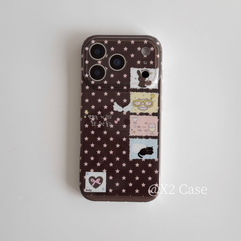 X2 Case Korean Style Niche Vintage Fashionable Brown Star Patchwork Print Apple 15 Pro Compatible 17 Apple 16 Pro Max Phone Case iPhone 17 Pro Full Coverage New 14 Protective Cover X2 Case Korean Style Niche Vintage Fashionable Brown Star Patchwork Print Apple 15 Pro Compatible 17 Apple 16 Pro Max Phone Case iPhone 17 Pro Full Coverage New 14 Protective Cover