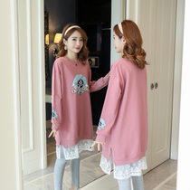 Lactation Spring Dress Pregnant Woman With Dress 2021 Fashion spicy mother Fed Milk Big Code Sweatshirt Going Out of Breast Milk Long Sleeve Autumn Clothing