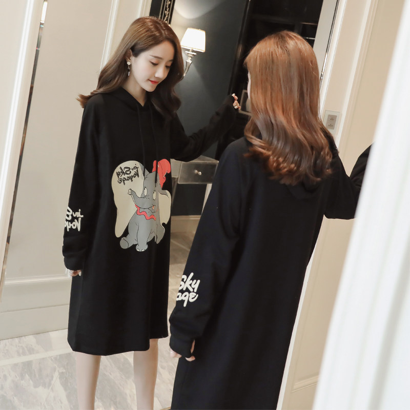 Pregnant Woman Spring Loaded Ocean Dress Suit 2021 Chauma Han version with long version of blouse over kneecap dress casual Two-style