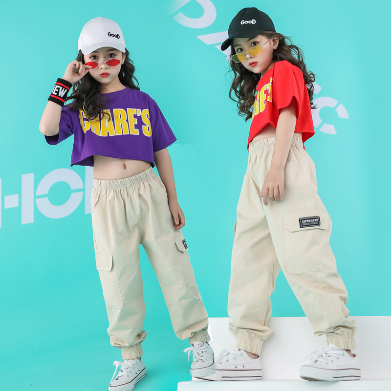 Jazz khiêu vũ váy cô gái Hàn Quốc phiên bản của mát mẻ phù hợp với mùa hè của trẻ em mở sexy rốn hip-hop hip-hop học sinh tiểu học trang phục