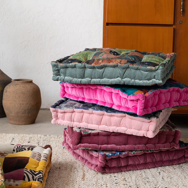 Bohemian Pouf Retro Ethnic Style Futon Cushion Balcony Tatami Yoga Printed Fabric Japanese Style Chair Cushion