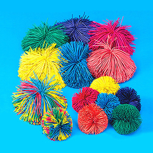 Colorful furry ball, elastic rubber silk ball, colorful rubber band ball, tactile kindergarten sandbag shuttlecock ball