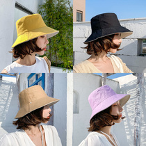 Double-sided fishermans hat female sunscreen UV sunshade hat Japanese big hat brim Joker summer Korean version of net red sun hat