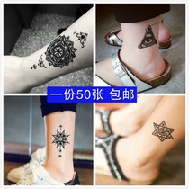 Thigh flower arm disposable 50 tattoo stickers small sexy back cover girl girl calf male Sanskrit pattern