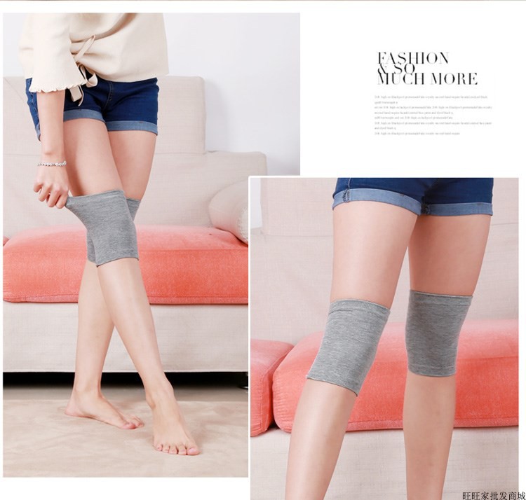 Summer ultra-thin invisible seamless ultra-short warm knee pad summer slim black gray unisex