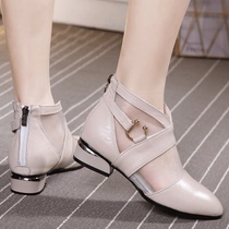 Spring Fashion 40 Mesh Yarn Boots Big Code Single Shoes Women 41-43 Flat Bottom Genuine Leather 100 Hitch Soft Bottom New 2022 Women Shoes