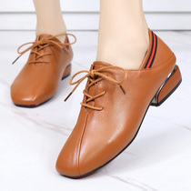 2022 spring new 100 hitch big code single shoe woman 40-43 genuine leather flat bottom casual soft leather one foot pedal 41 leather shoes