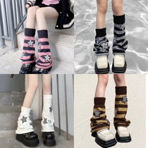 y2k sweet cool stars pile socks striped trumpet leg sets for women autumn and winter style hot girl ins wide leg jk socks sets for women