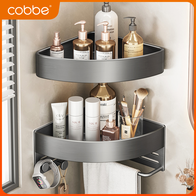 Cabe Triangle Basket Toilet Shower Room Net Blue Shelf Bathroom with toilet shelving Perforated Bathroom-Taobao