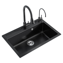 Kabei black quartz stone sink kitchen sink large single bowl sink sink granite undercounter basin wash basin