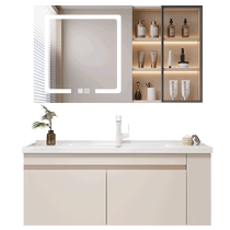 Cabei ceramic integrated basin bathroom cabinet combination cream style bathroom toilet side storage washbasin