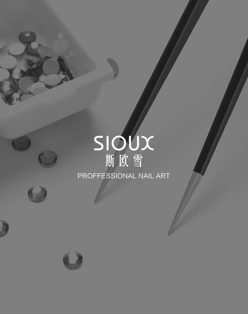 SIOUX làm móng tay bọ cạp thẳng đầu khuỷu tay clip khoan móng tay đồ trang sức đề can dính khoan dán miếng dán công cụ cung cấp - Công cụ Nail bộ dụng cụ làm nail cơ bản