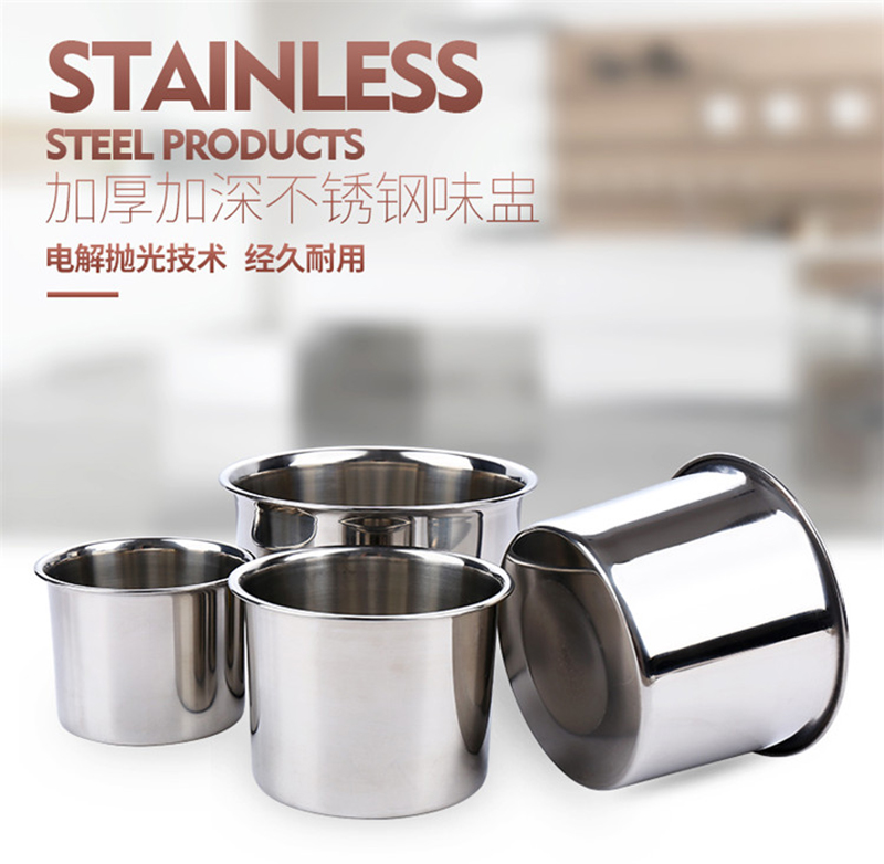 Seasoning tank stainless steel flavor cup with lid seasoning tank seasoning box multi-purpose cooking pot pepper tank kitchen salt and pepper tank oil