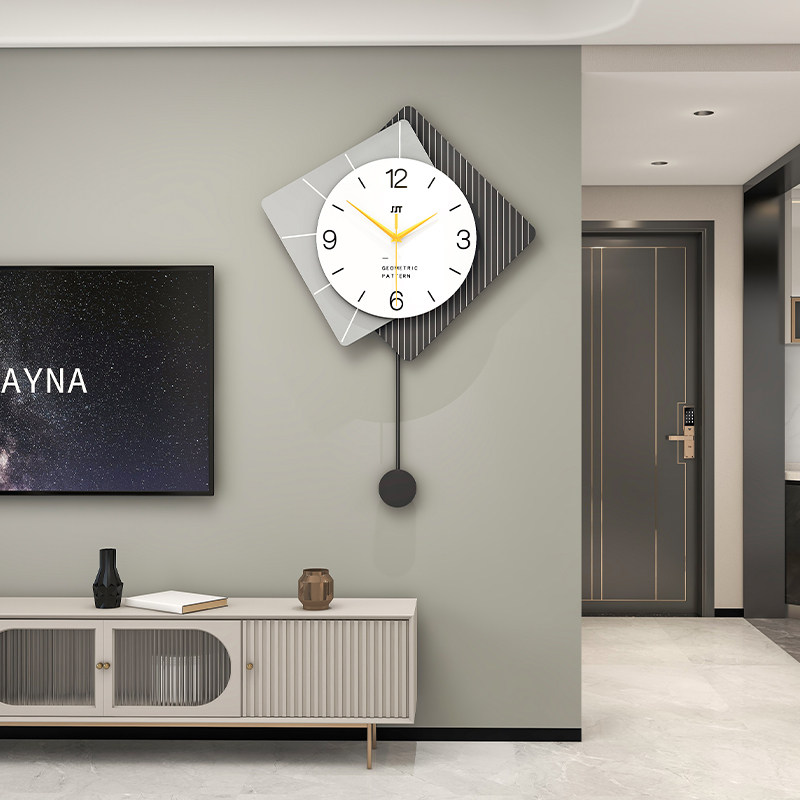 2023 new home net red hanging wall clock living room clock minimalist Hyundai hanging bell restaurant Decorative Creative Hanging Watch-Taobao