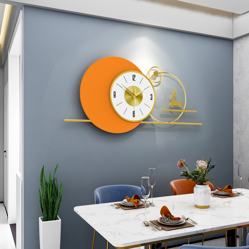 Background Wall Clock Living Room Watch and watch Light Luxury Home Modern Brief Hanging Wall Dining Room Hanging Bell Fashion Creative Decoration
