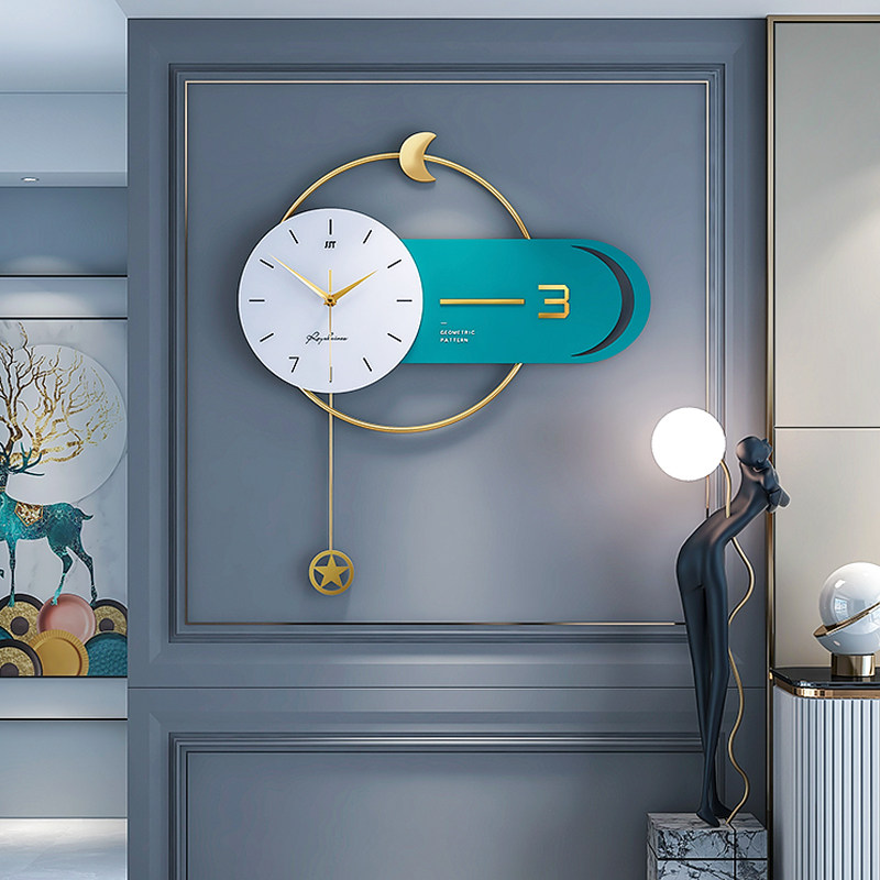Online Red Fashion Wall-mounted Clock Home Living Room Dining Room Dining Hall Decoration Watch Clock Modern Minima Light Extravagant