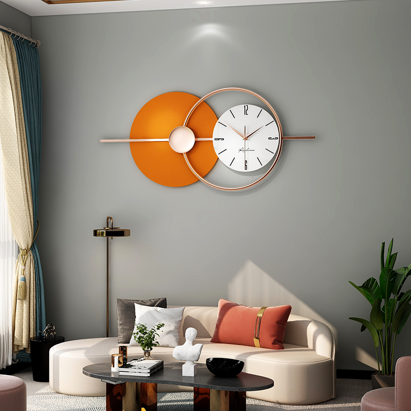 TV background wall Creative watch and watch Living room Dining Room Dining Room Hanging Bell Light Lavish Living Room Home Fashion Trim Clock Hanging Wall