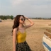 Mùa thu 2019 phiên bản mới của Hàn Quốc sexy đa năng không tay bên trong và bên ngoài mặc bên trong đế rắn màu sling áo yếm - Áo ba lỗ