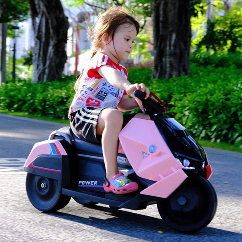 Children's electric motor car can sit man and woman three-wheeler charged with remote control electric car kid toy car