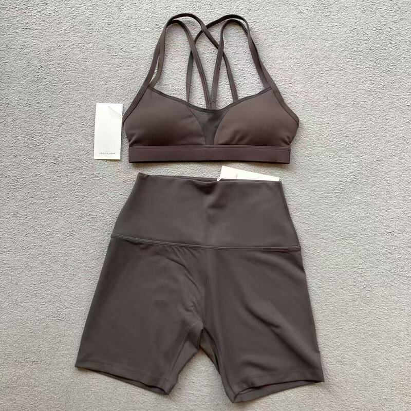 Instyle In-Stock Lorna Jane Medium-Intensity Sports Bra Yoga Bra Fitness Shorts Set Easy