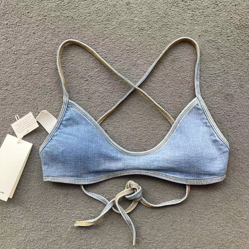 Instyle In-Stock Lorna Jane Fashion Show Backless Washed Denim Sports Bra Fitness Bra Denim Instyle In-Stock Lorna Jane Fashion Show Backless Washed Denim Sports Bra Fitness Bra Denim