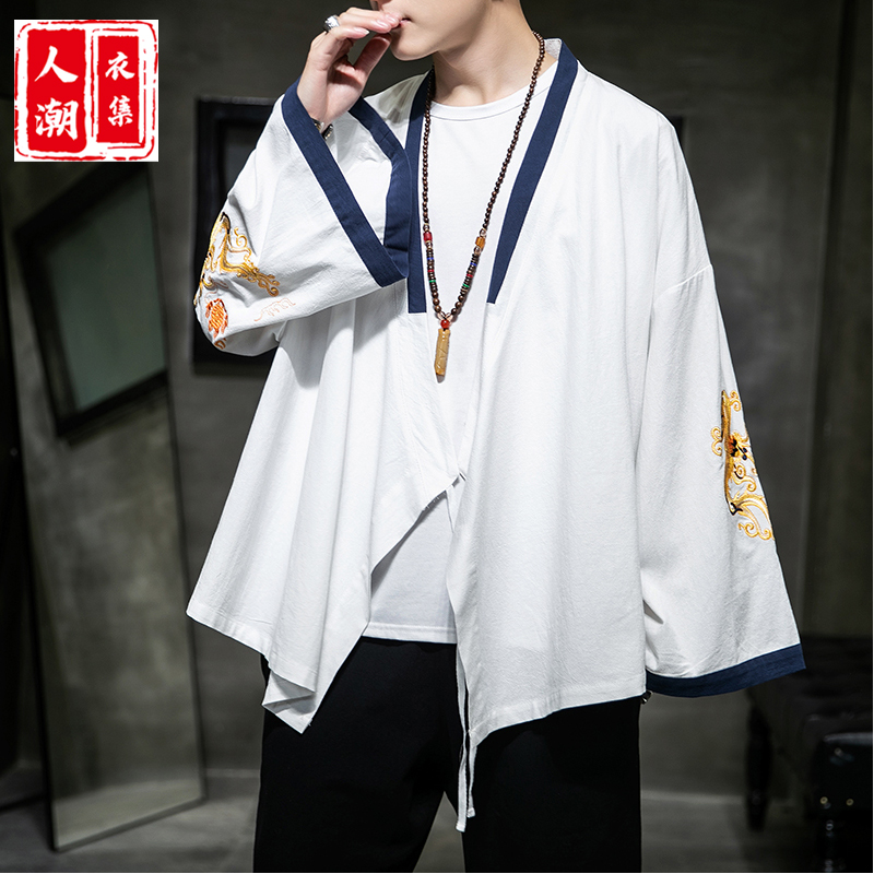 Chinese style men's spring and summer men's improved Hanfu retro style jacket xianqidao robe national tide brand youth Tang wear