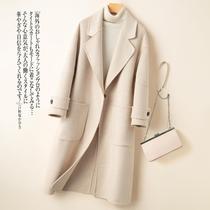 2024 Autumn Loose Double-Sided Wool Coat Mid-Length High-end Korean Style Woolen Suit Collar Jacket for Women