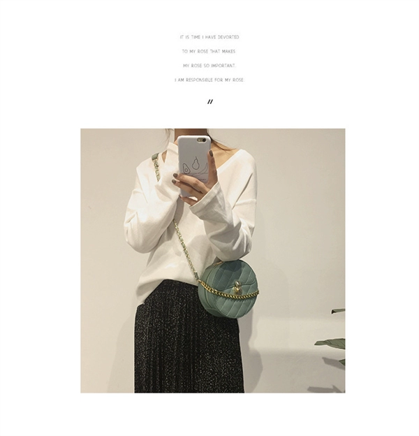 019 new retro wild ins Shoulder Messenger thời trang túi tròn nhỏ chuỗi túi nhỏ thể thao túi đeo vai - Túi vai đơn túi celine