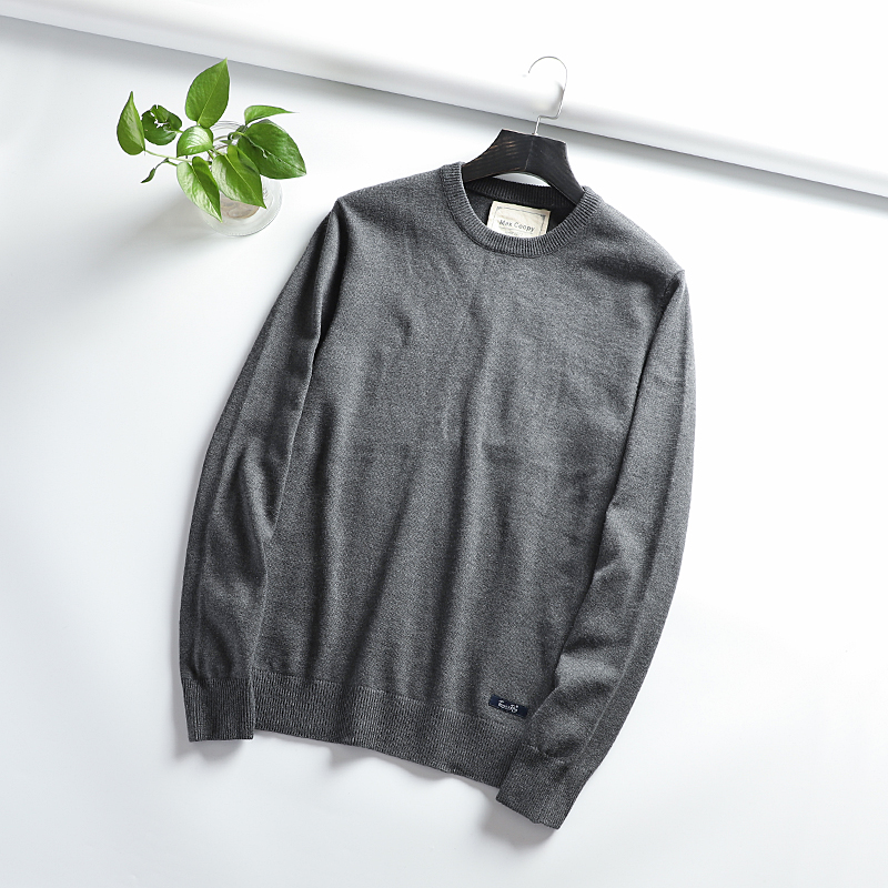 Minimalist Thoải mái thân thiện với da Nam phiên bản Hàn Quốc của những người đàn ông ấm áp mùa thu áo thun cổ tròn mới shop quần áo nam