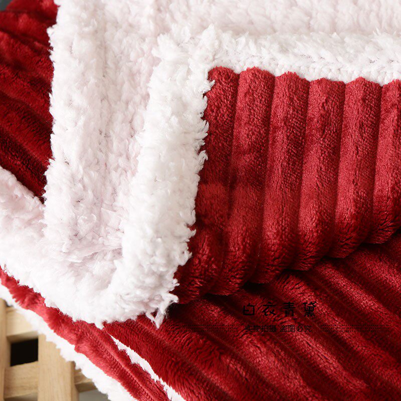 Плед 太tm舒服了！法兰绒+羊羔绒！出口欧美家居毛毯保暖舒适绒毯毛毯 No brand