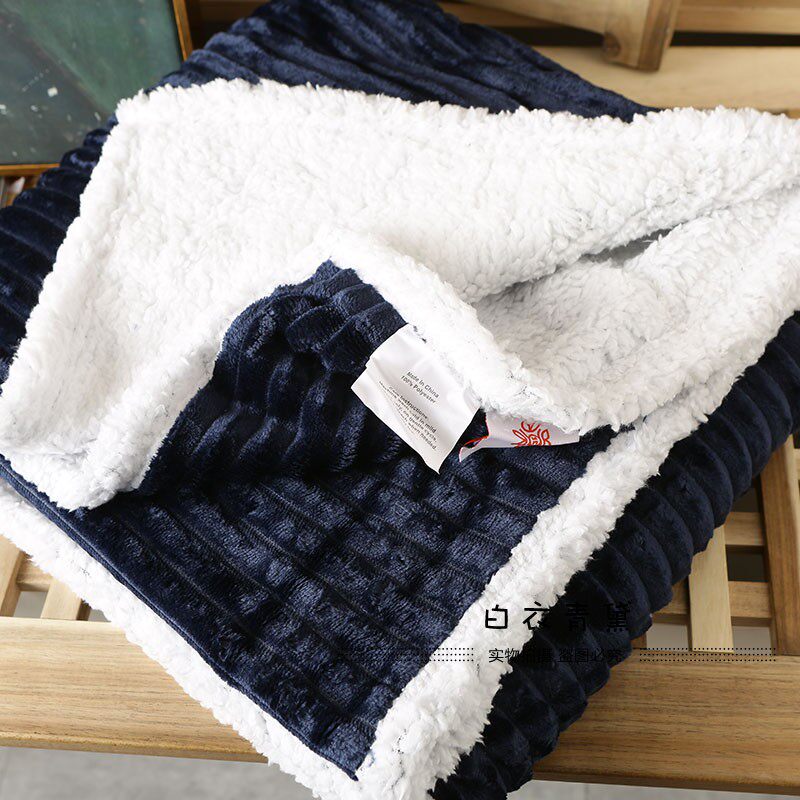 Плед 太tm舒服了！法兰绒+羊羔绒！出口欧美家居毛毯保暖舒适绒毯毛毯 No brand