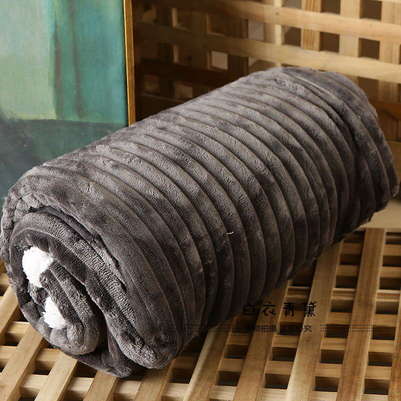 Плед 太tm舒服了！法兰绒+羊羔绒！出口欧美家居毛毯保暖舒适绒毯毛毯 No brand