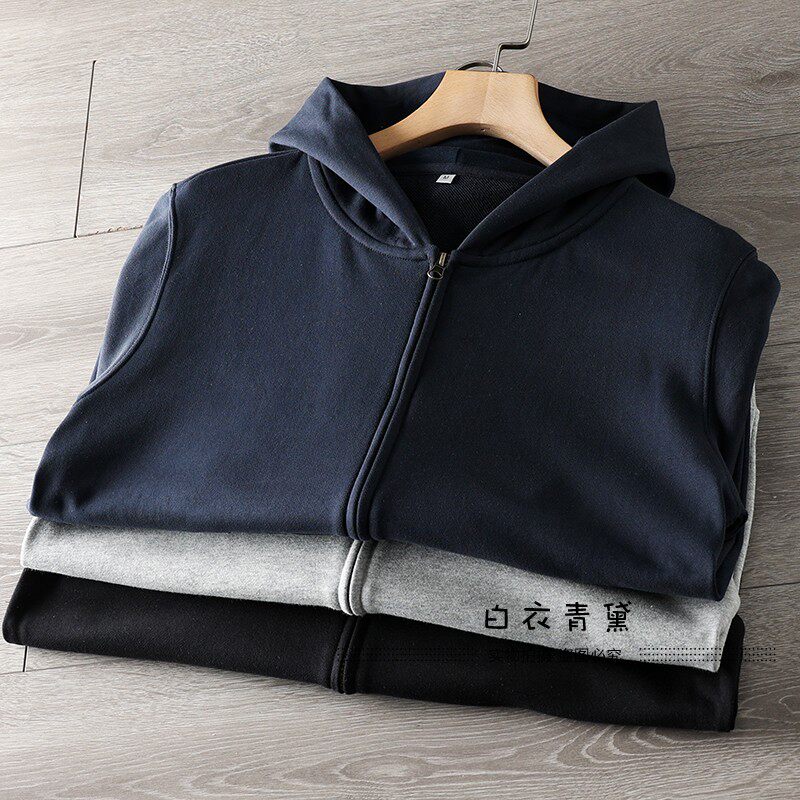 Демисезонная ткань, кардиган с капюшоном, толстовка White Indigo 