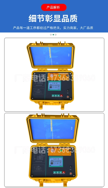 Máy đo điện trở cách điện 5KV10KV điện megger 5000V10000V tỷ lệ hấp thụ kỹ thuật số điện áp cao