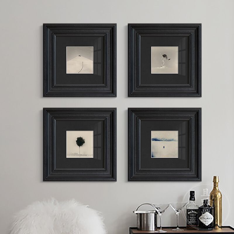 Yamamoto Changnan Black and White Minimalist Decorative Painting Modern American Style Living Room Bedroom Background Wall Hanging Painting Medieval French Mural Yamamoto Changnan Black and White Minimalist Decorative Painting Modern American Style Living Room Bedroom Background Wall Hanging Painting Medieval French Mural
