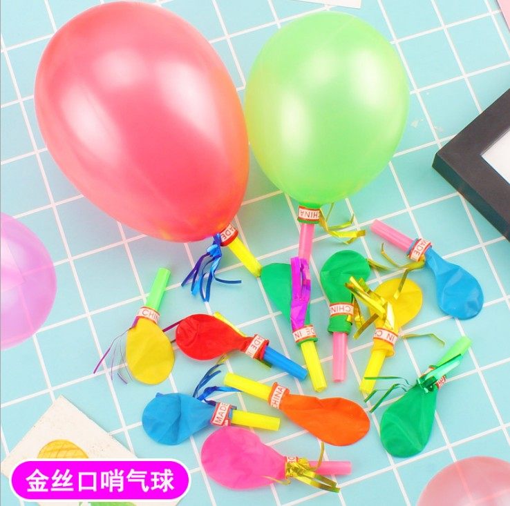 100 Balloons Golden Silk Whistleblowing Dragon Children Audiotoy Blow Birthday Event School Microdealer Small Gift