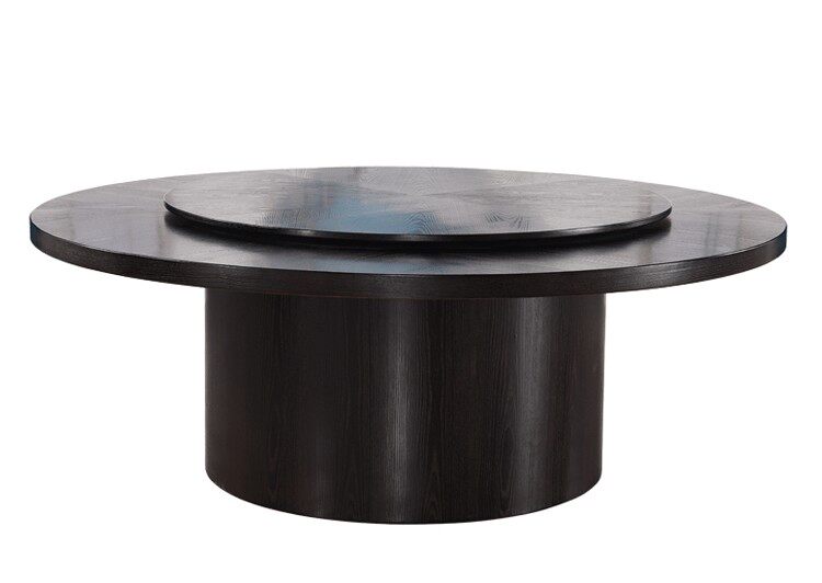 товар из китая 20人餐桌新中式电动实木带转盘大圆桌椅组合现代酒店会所家具定制 Other