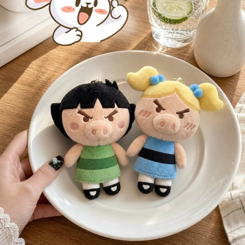 New Cute Powerpuff Pig Plush Toy, Chubby Zuiemon, Decorative Bag Accessory, High-Value Gift