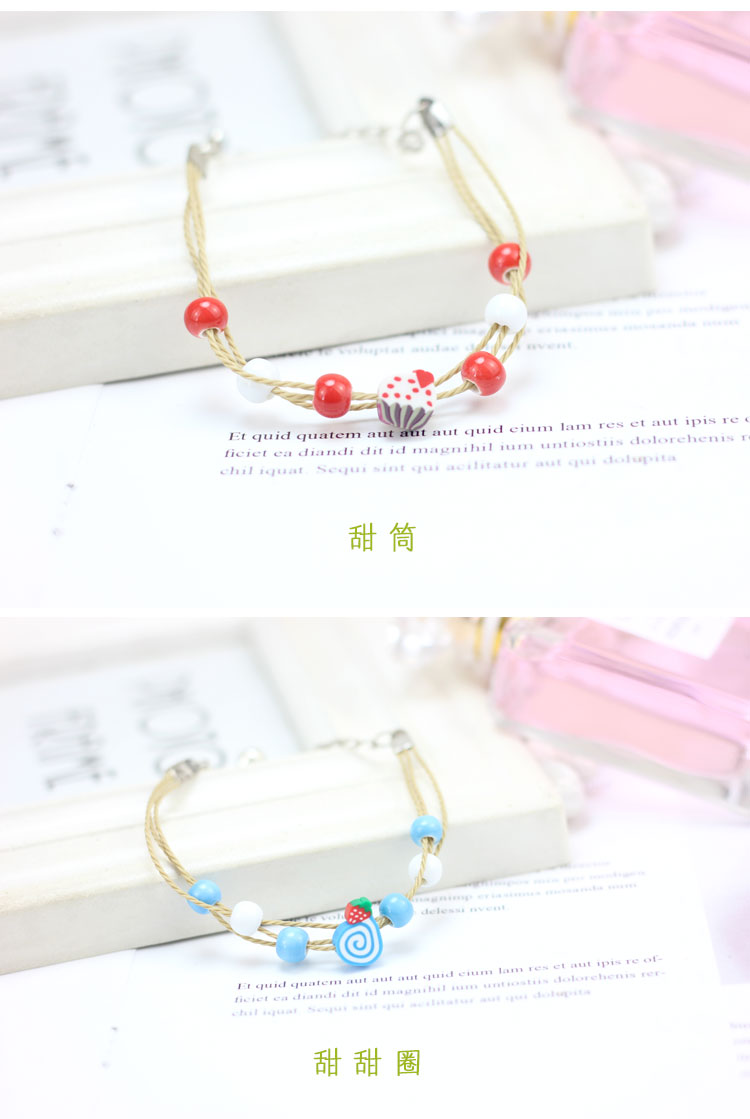 Handmade ban đầu phim hoạt hình trái cây động vật vòng tay Sen Bộ vòng tay bạn gái nhỏ tươi dệt vòng đeo tay trang sức vòng dâu tằm cho bé