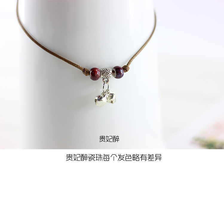 Sen nữ dây đỏ vòng chân nữ dệt tay đơn giản chuông quốc gia trang sức gió Nhật Bản và sinh viên Hàn Quốc hoang dã vòng chân cho nữ